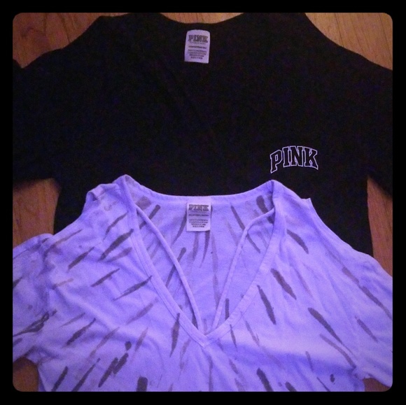 BNWOT, LONG SLEEVE, COLD SHOULDER PINK SHIRTS - Picture 1 of 4